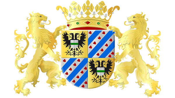 Provinciewapen Groningen - in kleur op transparante achtergrond - 600 * 337 pixels
